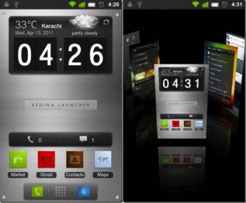 Regina 3D launcher, lanzador Android
