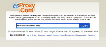 EsProxy, proxy gratis y online para navegar en internet