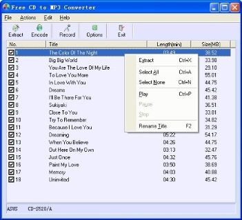 Extraer pistas de Audio de un CD con : Free Cd to Mp3 Converter