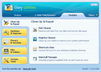 Glary Utilities, Mantenimiento Total al Sistema Operativo