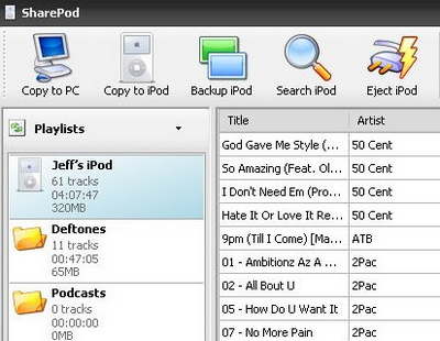 SharePod - Transferir música, playlists y vídeos al iPod